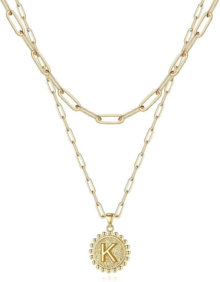 Layered Choker Necklaces for Women, 14K Gold Plated Dainty Layering Paperclip Chain Necklace Simp... | Amazon (US)