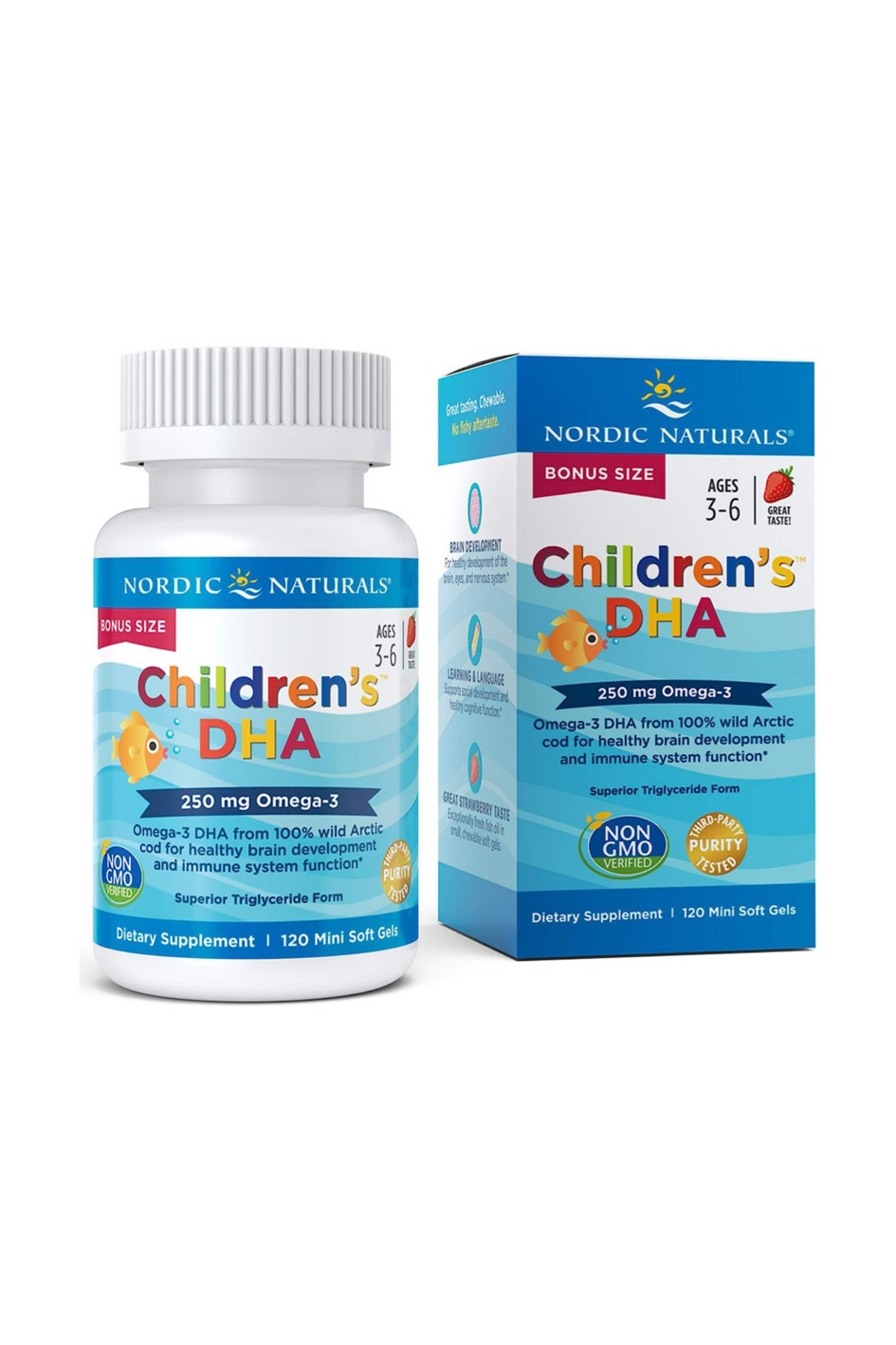 Nordic Naturals Children’s DHA, Strawberry - 120 Mini Chewable Soft Gels for Kids - 250 mg Omega-3 with EPA & DHA - Brain Development & Function - Non-GMO - 30 Servings

#adhd #dyslexia #speechtherapy #autism

#LTKkids #LTKbaby #LTKGiftGuide