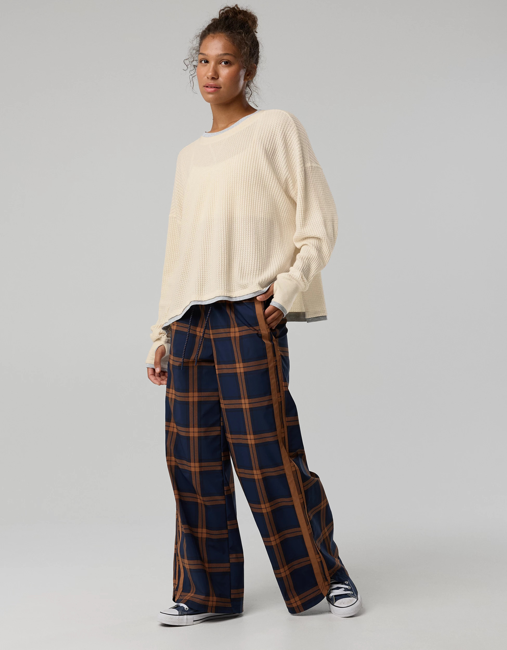 OFFLINE By Aerie Wow! Waffle Layered Long Sleeve T-Shirt | Aerie