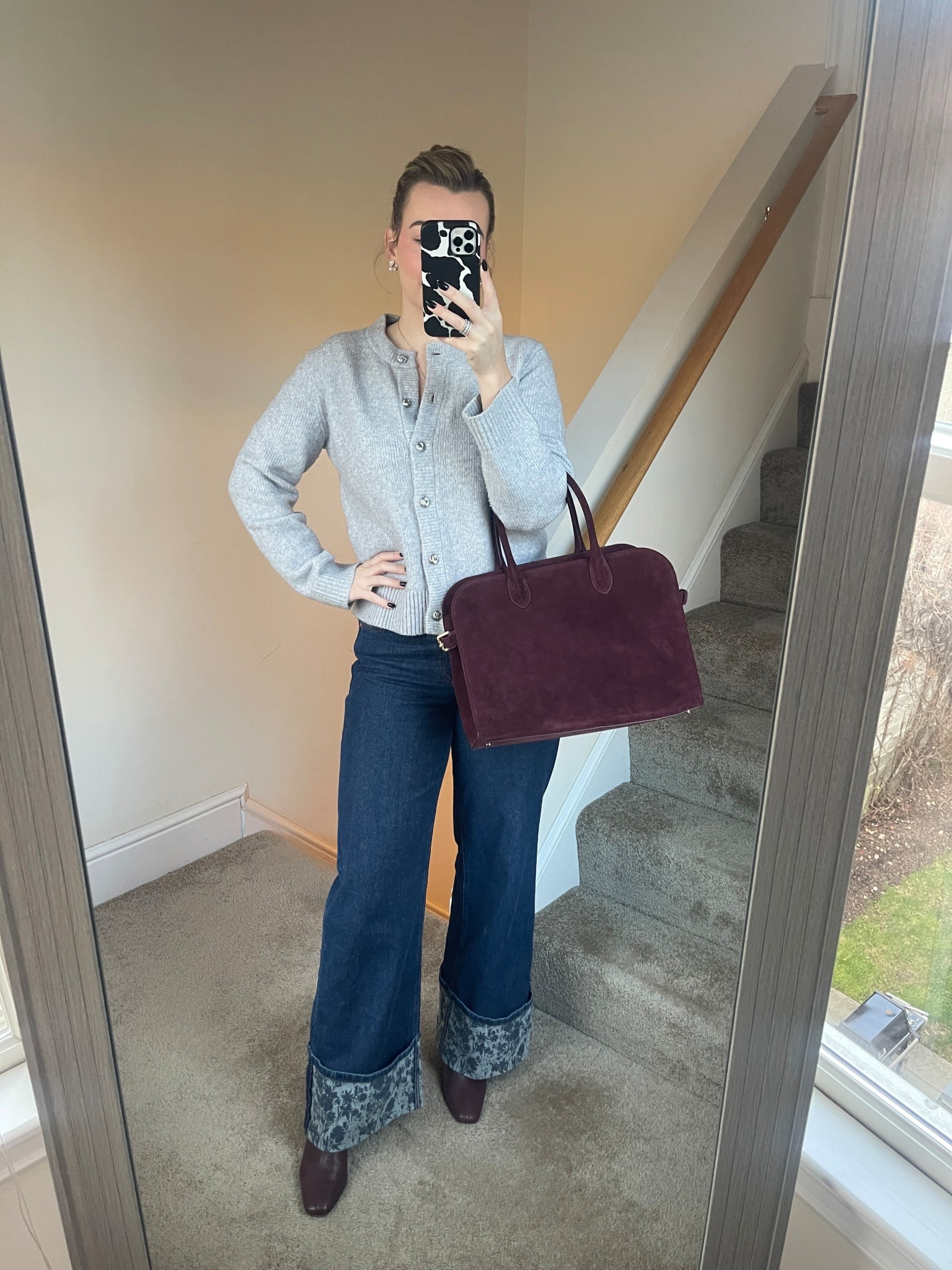 Business casual, winter style, winter outfit, flare jeans, burgundy boots 

#LTKFindsUnder100 #LTKHoliday #LTKWorkwear