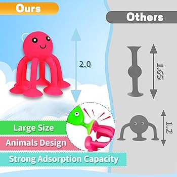 Suction Bath Toys for Kids, 18 Pcs Silicone Ocean Animal Suction Cup Toys with Eggshell & Bag, No... | Amazon (US)