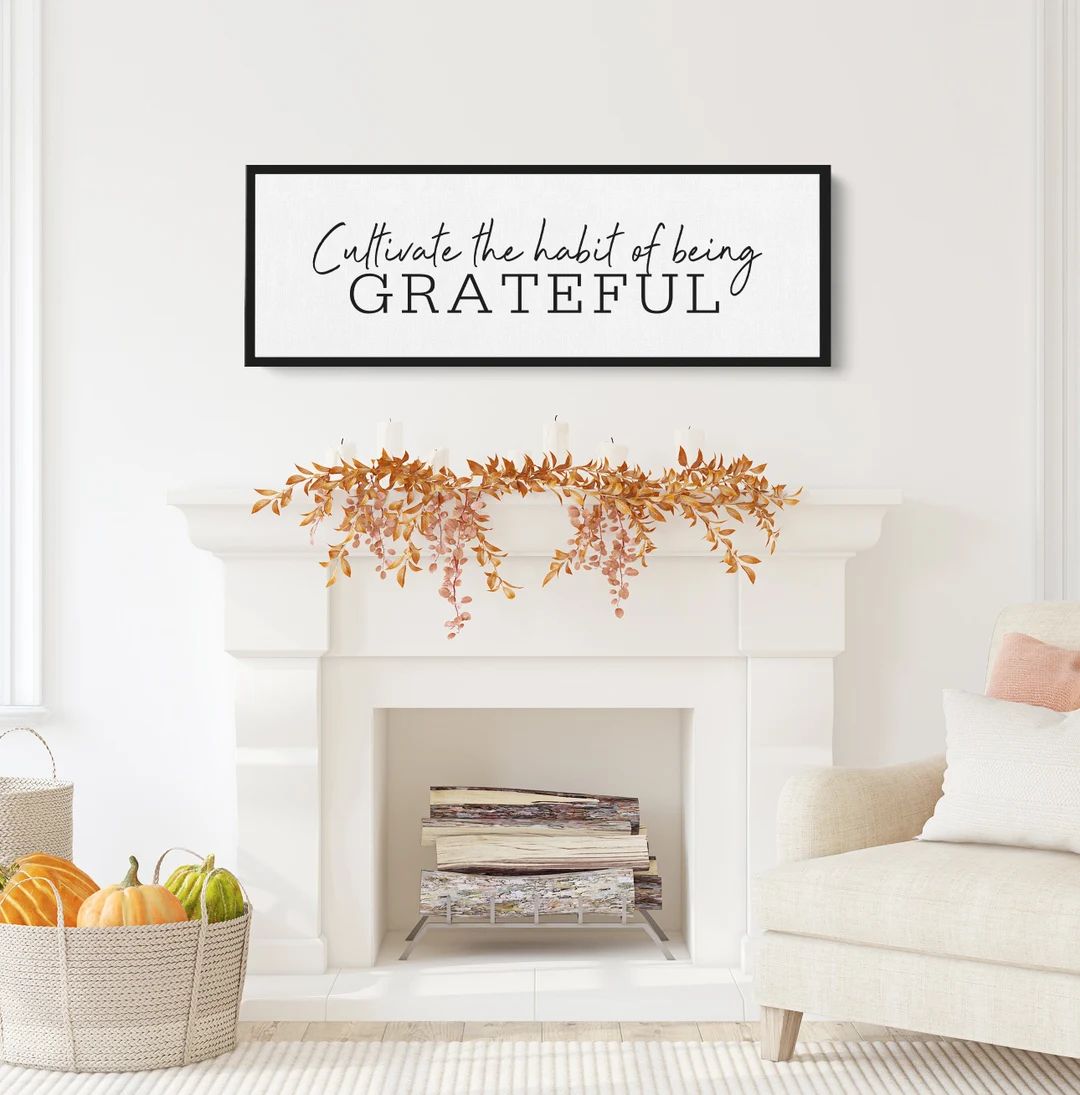 Grateful Gratitude Wall Art Thanks and Giving Large Fall - Etsy | Etsy (US)