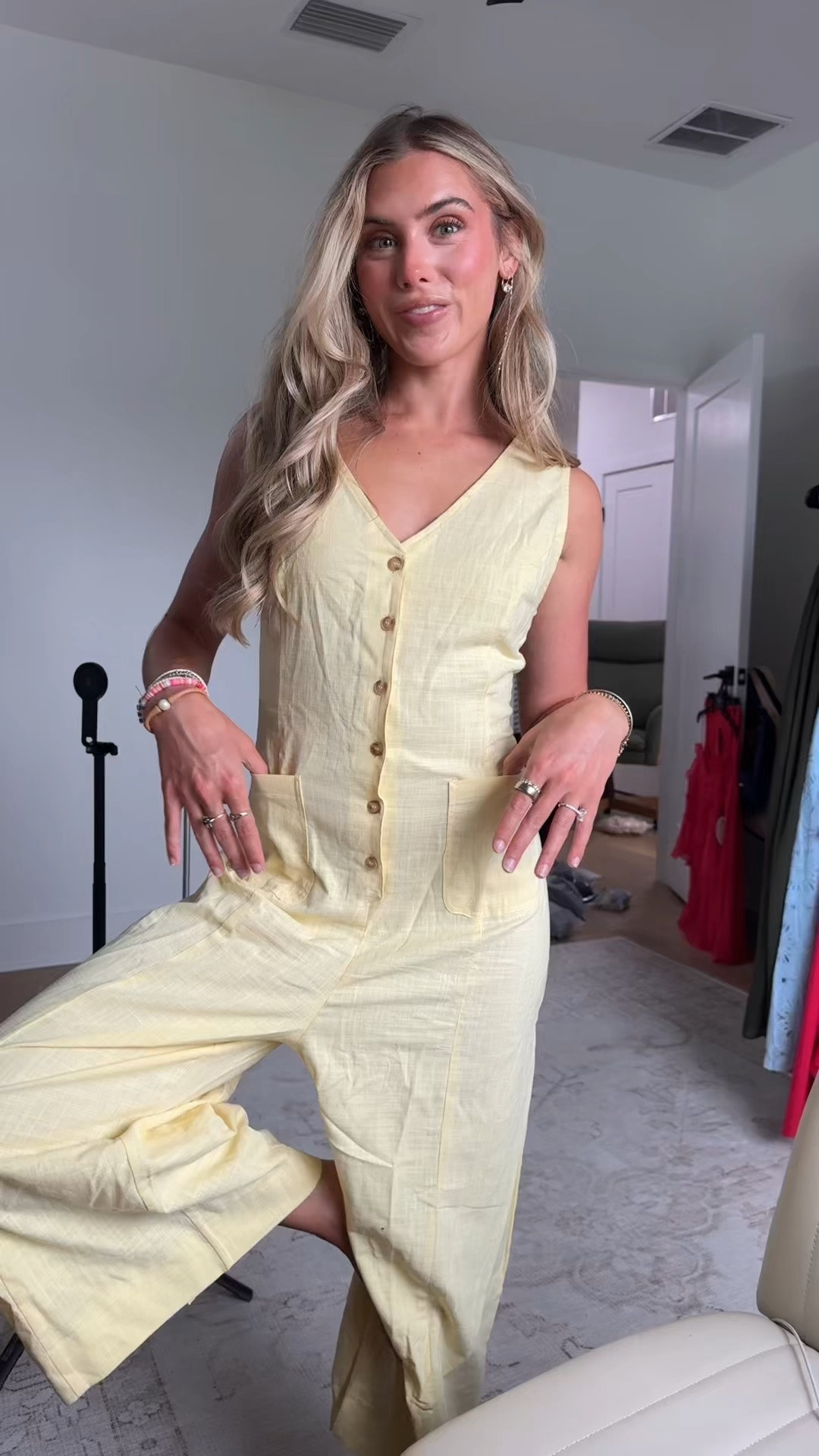 Amazon size XS Yeokou Women Button Down Jumpsuits Cotton Linen Sleeveless Casual Wide Legs Rompers Loose Overall with Pockets

#LTKootd #LTKSaleAlert #LTKSeasonal