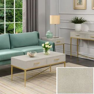 Silver Orchid Glam Goldtone 2-drawer Coffee Table - Beige/Gold | Bed Bath & Beyond