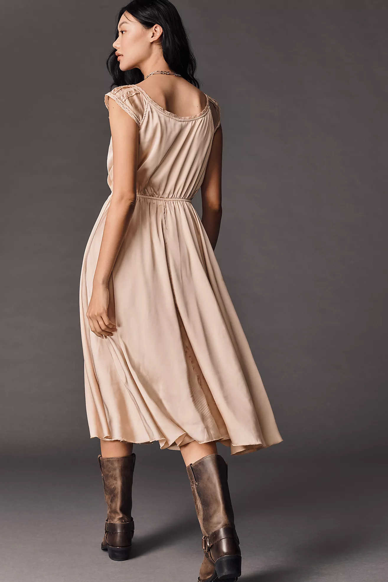 By Anthropologie Sleeveless Hanky-Hem Midi Dress | Anthropologie (US)