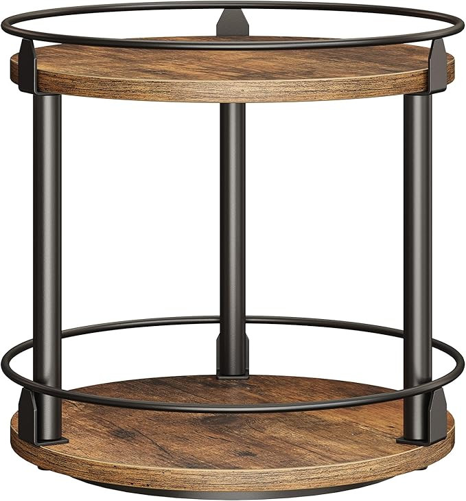 Lazy Susan Organizer, Rotating Spice Rack, 2 Tier Spice Turntable Organizer, Industrial Turntable... | Amazon (US)