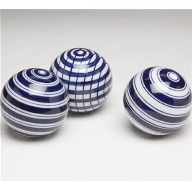 AA Importing 59876 Blue And White Porcelain Balls - Set Of 3 - Walmart.com | Walmart (US)