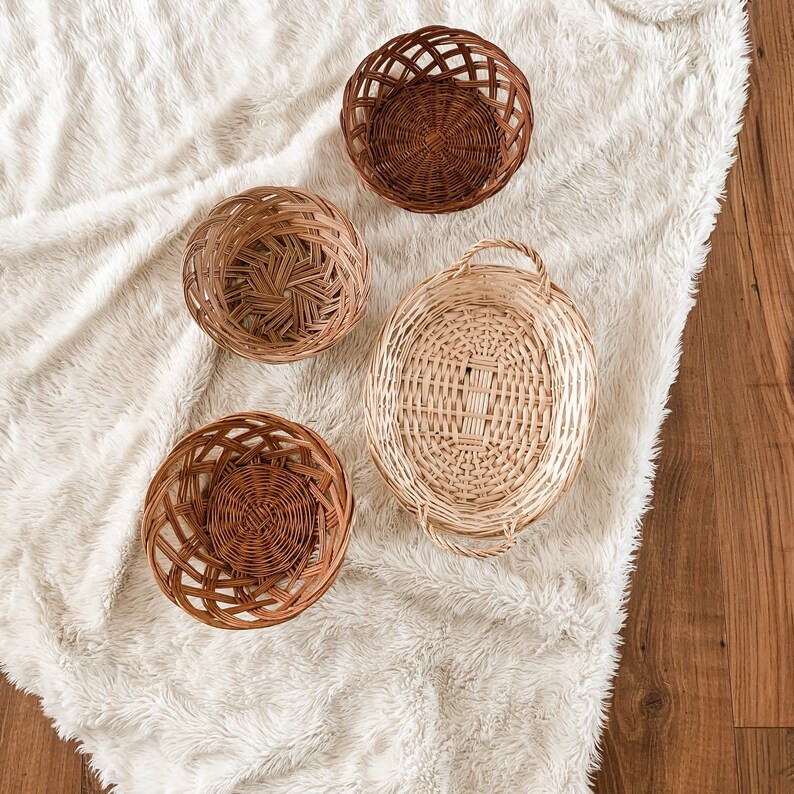 Round Basket, Basket Wall, Wall Basket, Open Weave Basket - Etsy | Etsy (US)