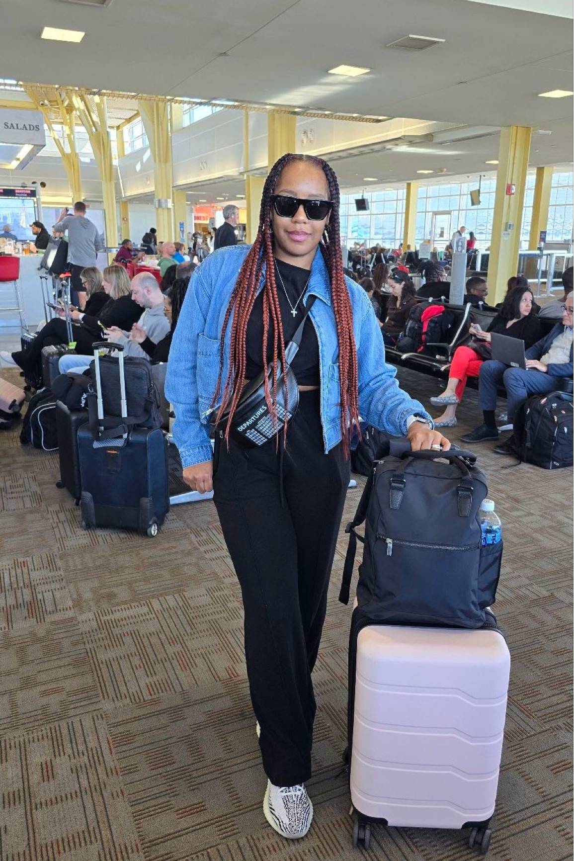 This casual matching set was so comfortable to travel in. The set is so soft. I’m going to order gray as well.

This is also going to be great for an everyday outfit and for running errands.

I’m a size 12 and I’m wearing a large. I’m also wearing a large in the jean jacket as well.

#LTKtravel #LTKmidsize #LTKover40