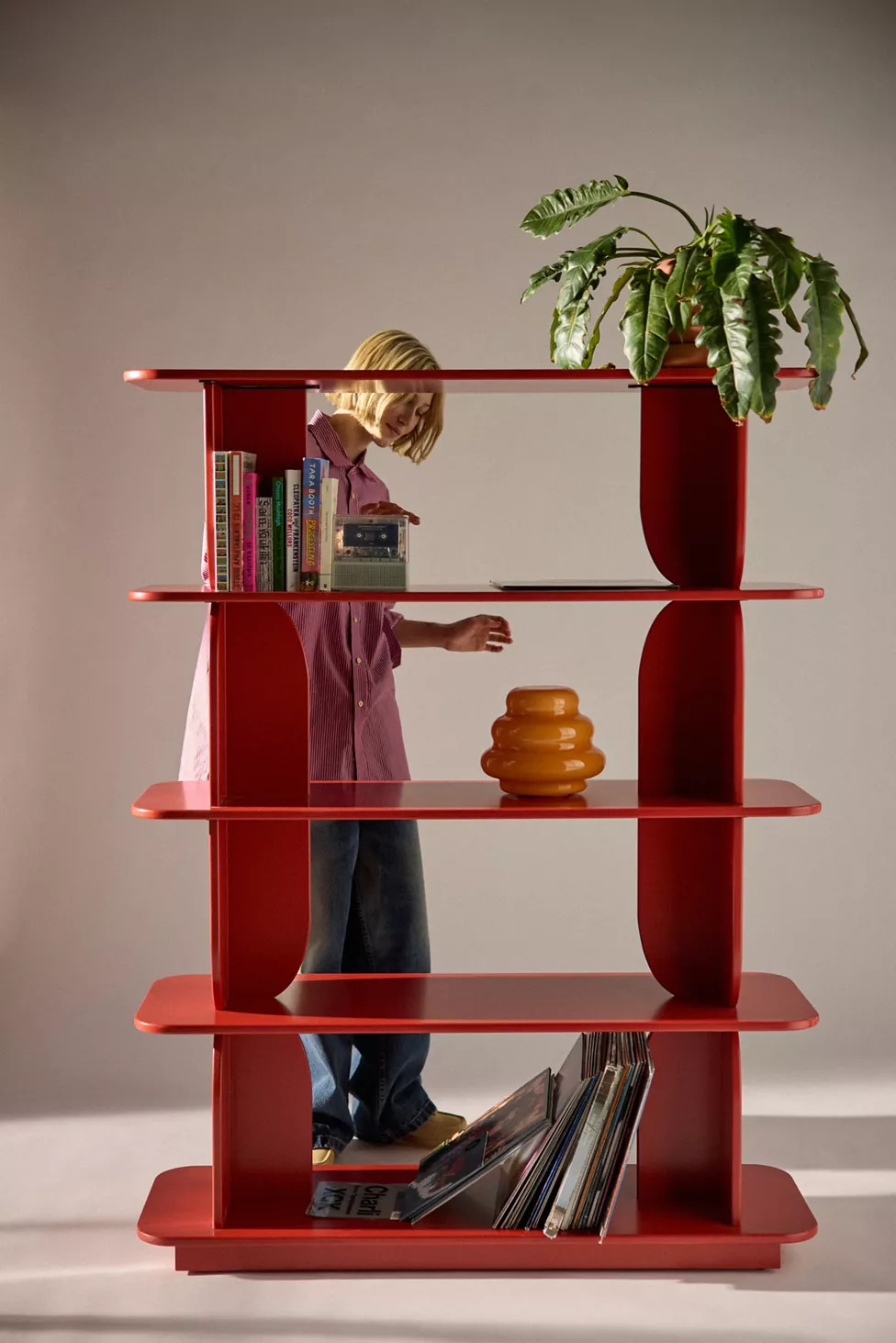 Silas Retro-Modern 5-Tier Bookshelf | Urban Outfitters (US and RoW)