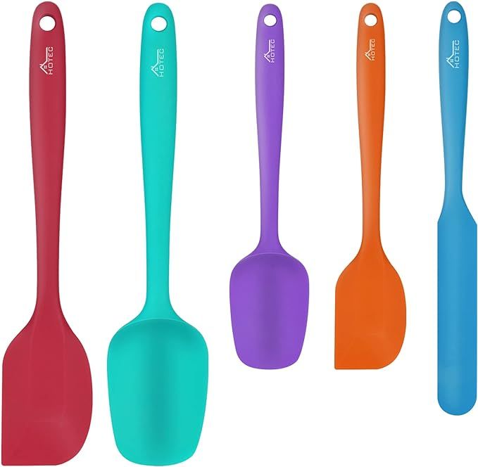 Hotec Food Grade Silicone Rubber Spatula Set Kitchen Utensils for Baking, Cooking, and Mixing Hig... | Amazon (US)