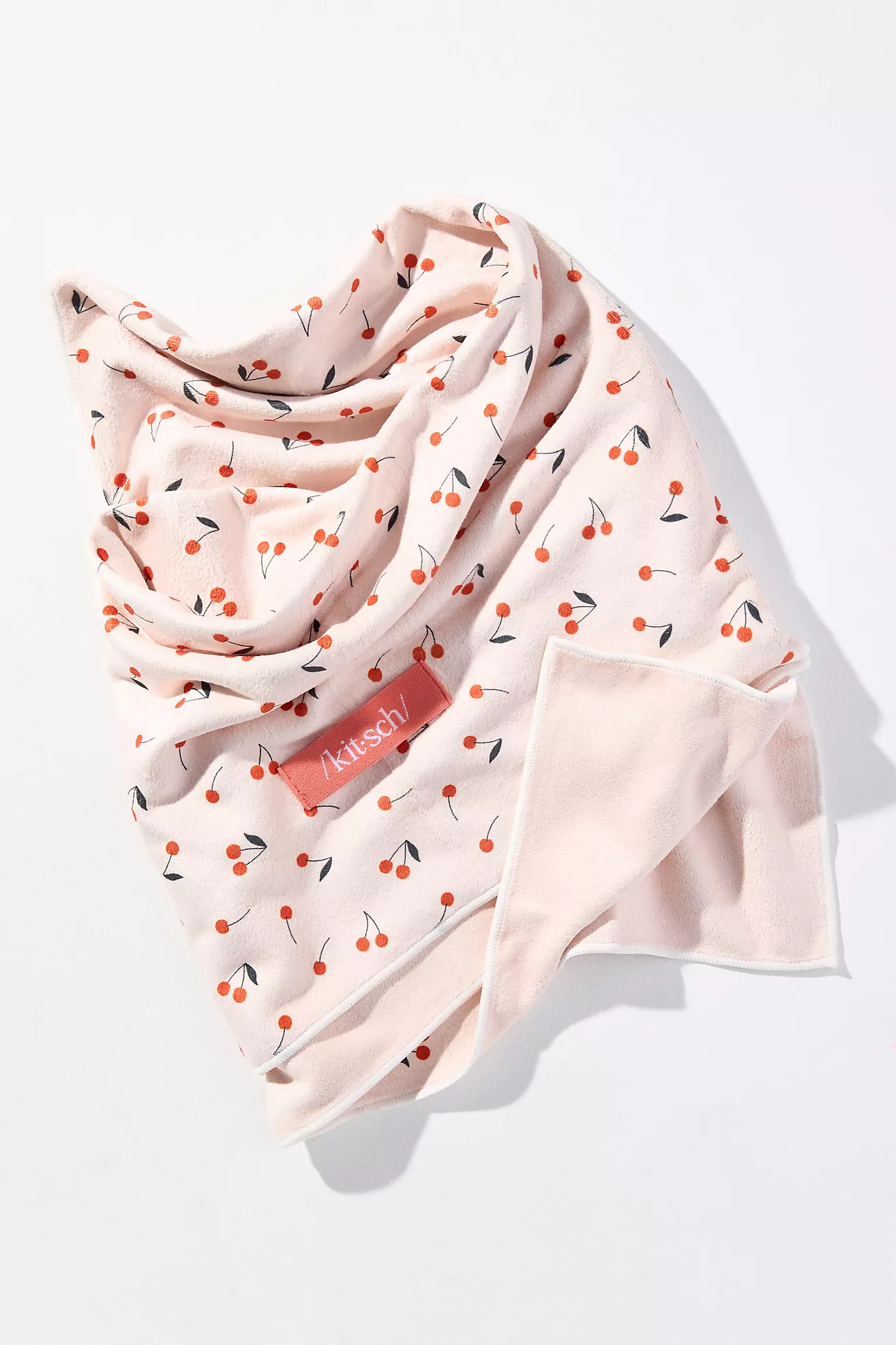 KITSCH Cherry Print Extra Large Hair Towel Wrap | Anthropologie (US)