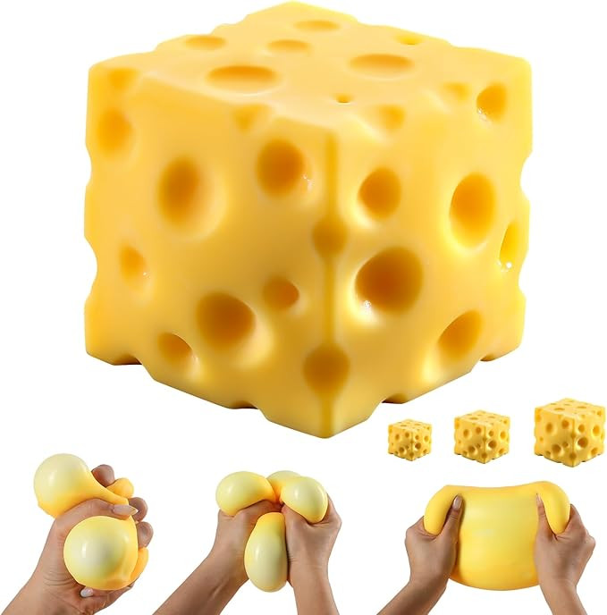 Cheese Squishy Cube Block, Squishy Fidget Toys for Adults & Teens, Easter Basket Stocking Stuffer... | Amazon (US)