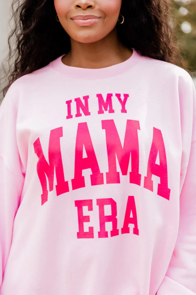In My Mama Era Light Pink Oversized Graphic Sweatshirt | Pink Lily
