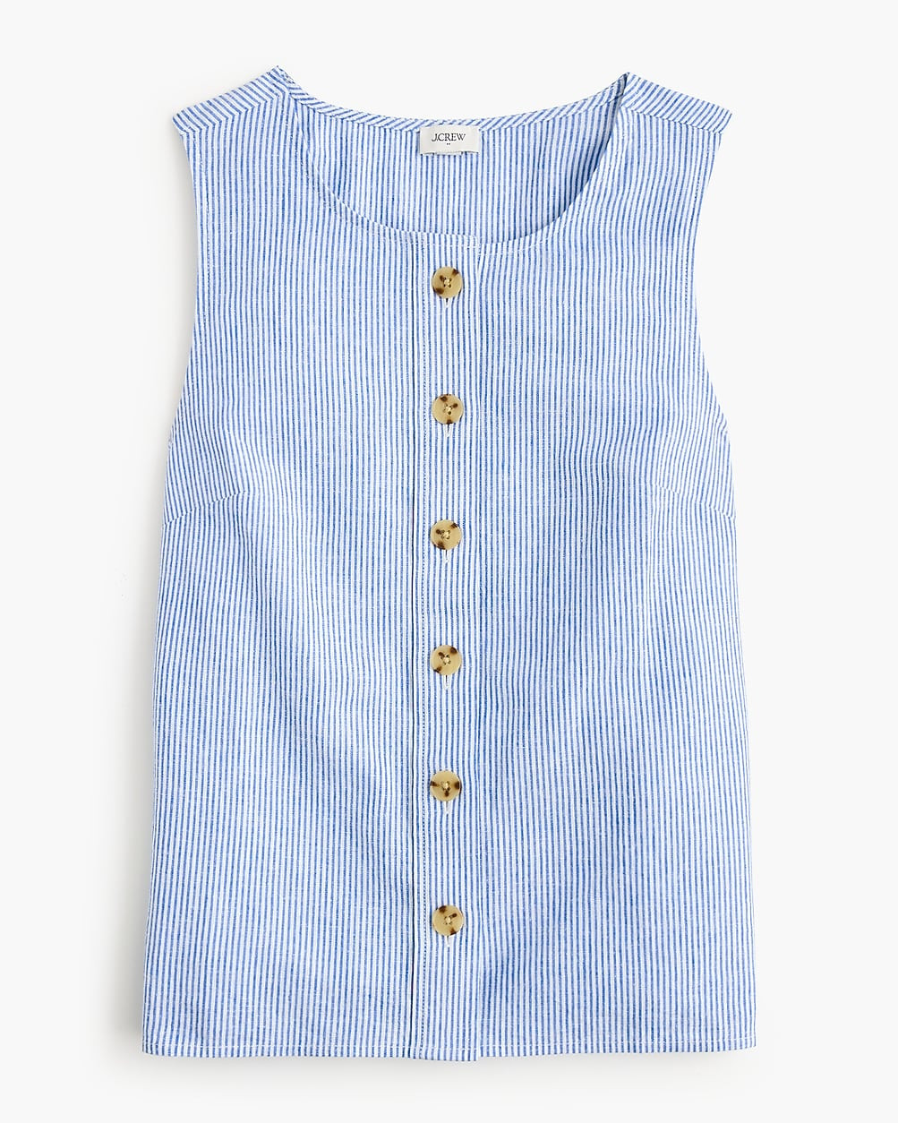Striped linen-blend button-front shell | J.Crew Factory