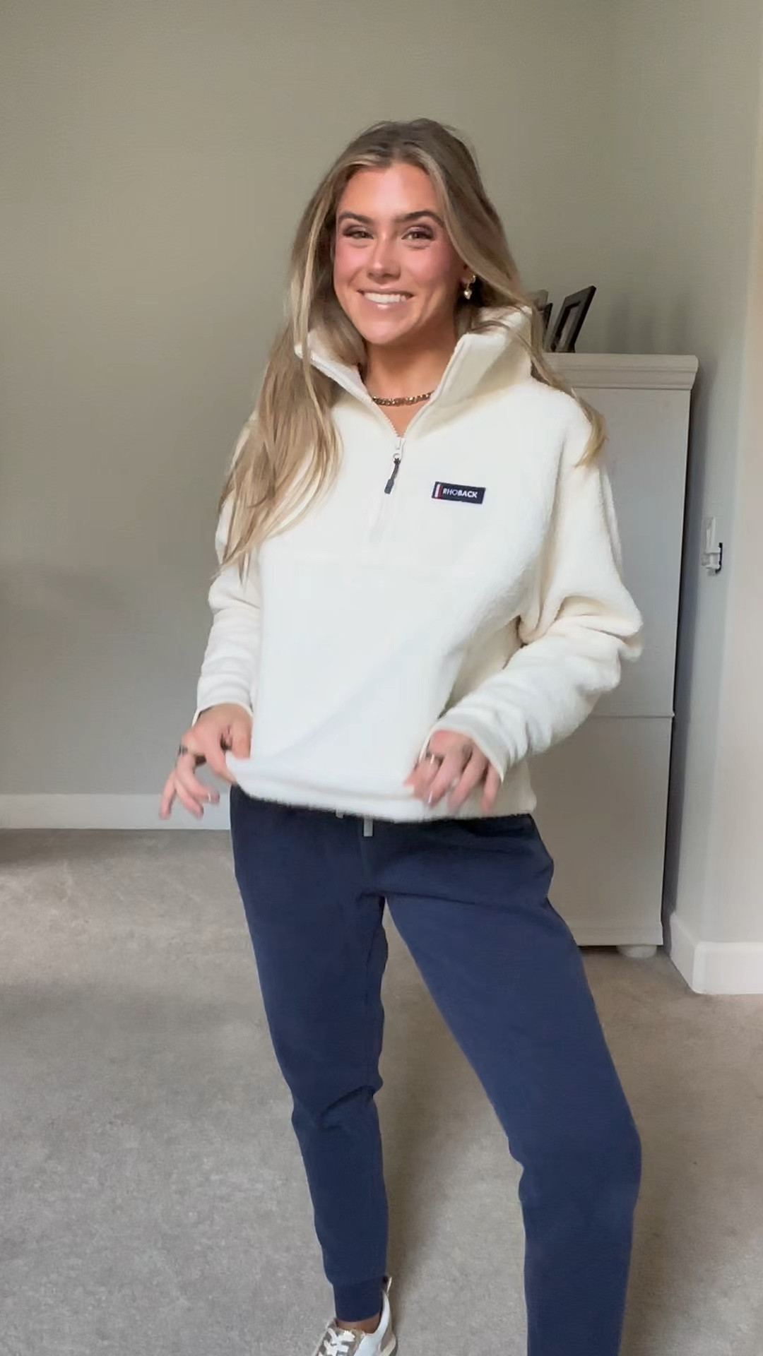 Rhoback: Link with code attached is https://bit.ly/43IgPot My coupon code: SV-F4B39E0JGH8Y

Keep yourself warm in the women's Rivanna Fleece Pullover. Made with 100% recycled fabric, this fleece pullover is designed to keep you toasty during cold weather activities. The high pile fleece is incredibly soft, making this pullover extremely comfortable. With a slightly oversized cropped fit it is perfect for layering during the colder months. The pullover also has warm zippered front pockets that are meant to secure your essentials and keep your hands warm. Complete with a Rhoback Ridge on the back, it pairs great with the Tempo Performance Jogger. 

#LTKSeasonal #LTKHoliday #LTKWatchNow