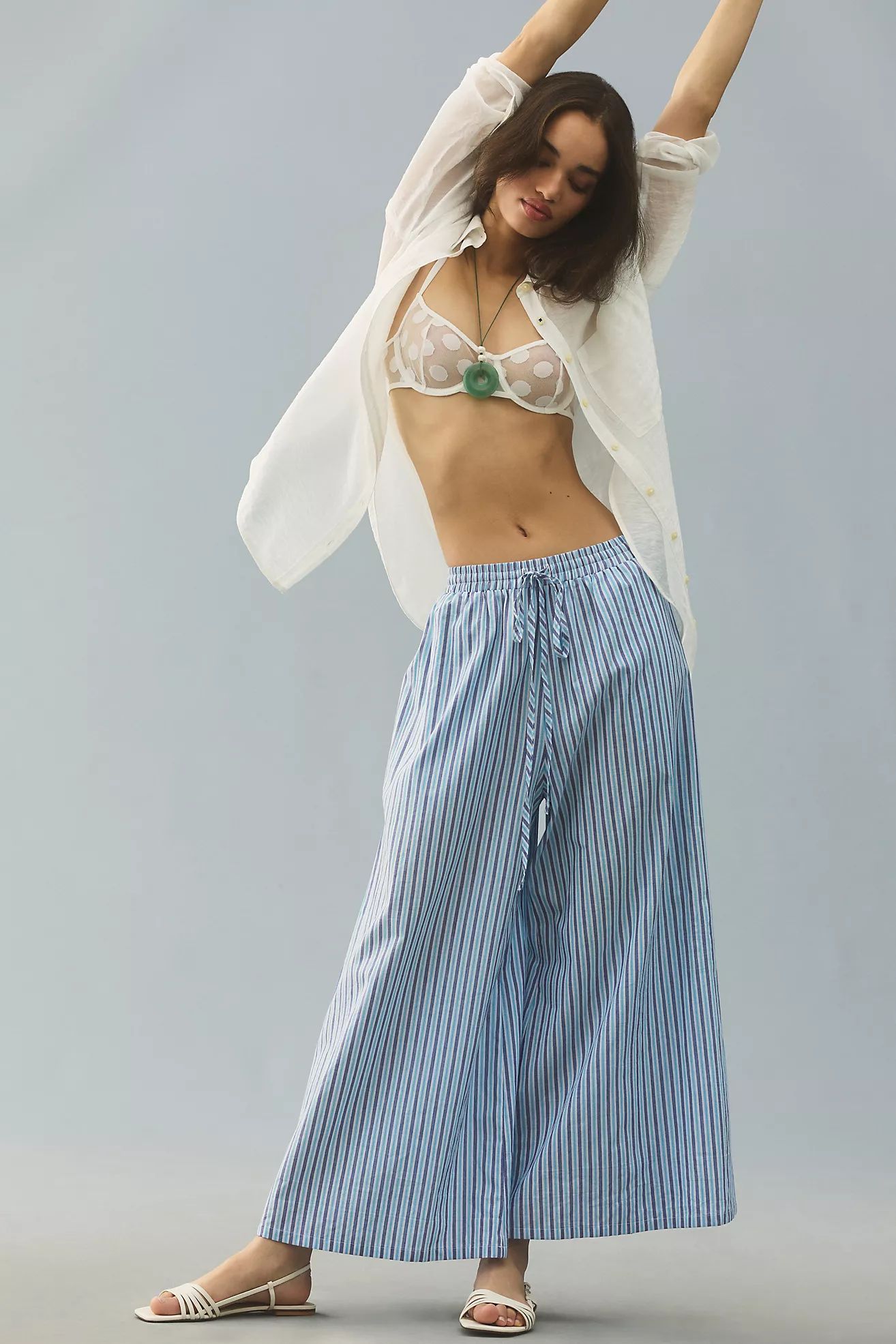 By Anthropologie Striped Wide-Leg Pants | Anthropologie (US)