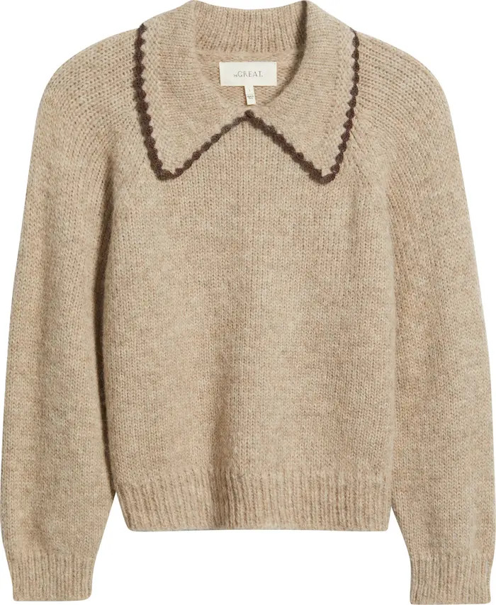 Blanket Stitch Alpaca Blend Sweater | Nordstrom