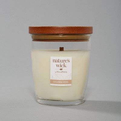 Wood Lidded Glass Jar Cashmere Wool Candle - Nature's Wick | Target