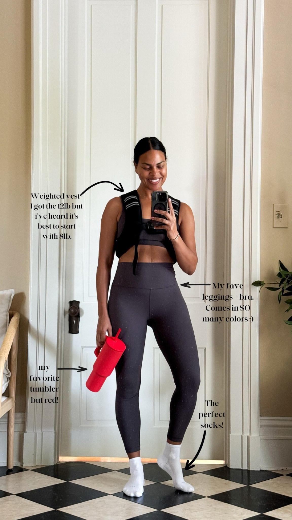 Affordable workout favorites:  cup, leggings + sports bar, weighted vest (I have the 12, start with 8 if you’re new) and socks that aren’t gen z, millennial or gen x. Just perfect socks.

#LTKStyleTip #LTKFitness #LTKOver40