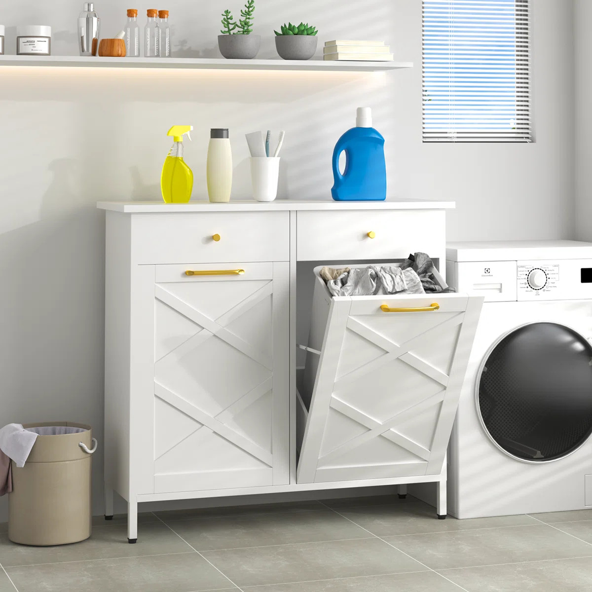 20 Gallon Metal Dog Proof Trash Can With 2 Drawers | Wayfair North America