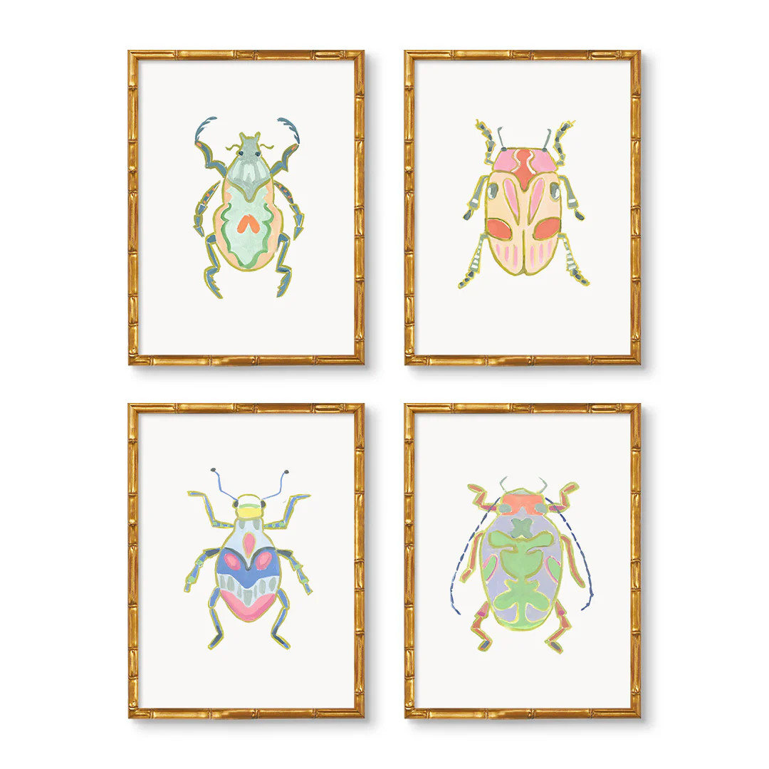 Happy Critters Set of 4 by Jenny Westenhofer Art Prints | Urban Garden Prints