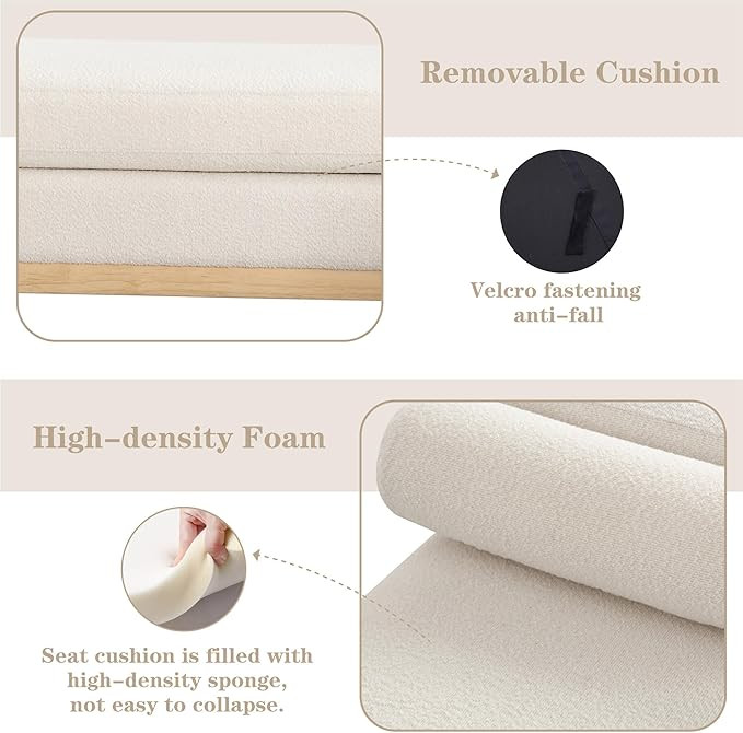 Chifee & Vingol Upholstered End of Bed Bench with Wood Legs and Bolster Pillows for Entryway,Bedr... | Amazon (US)