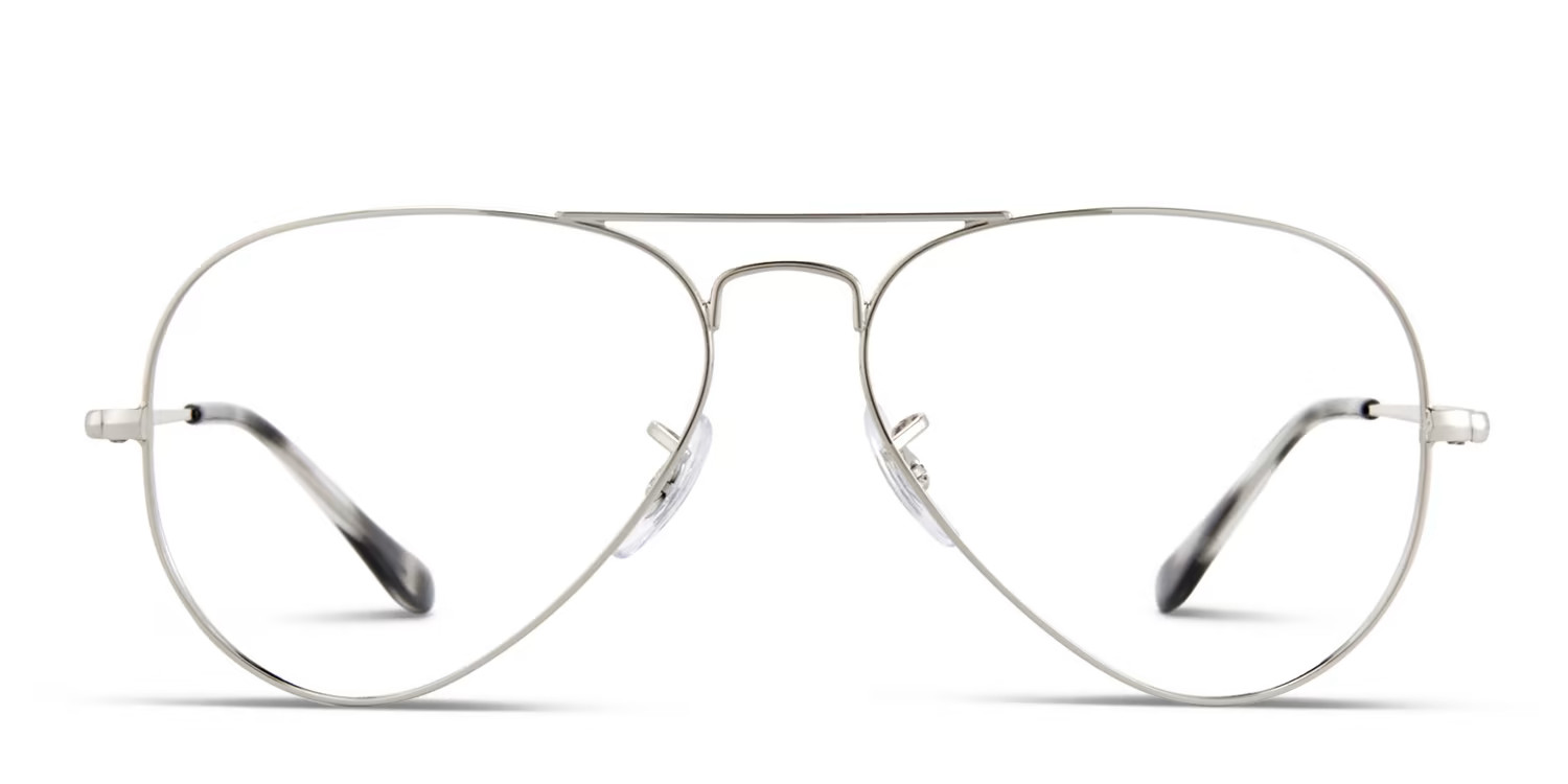 Ray-Ban RX6489 Aviator Silver Eyeglasses | Includes Free Rx Lenses | GlassesUSA.com | GlassesUSA