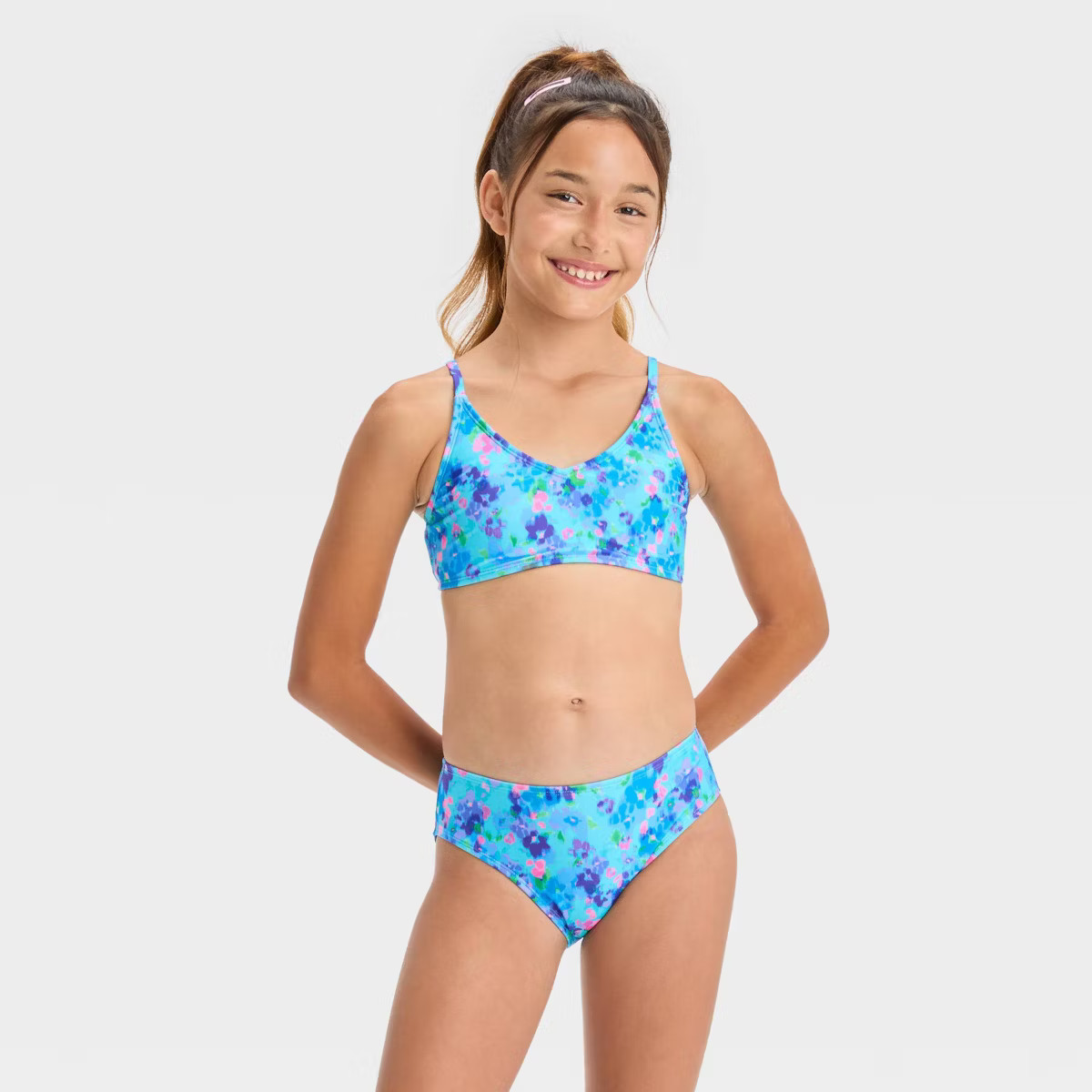 Girls' 'Blurred Lines' Floral Printed Bikini Set - art class™ | Target