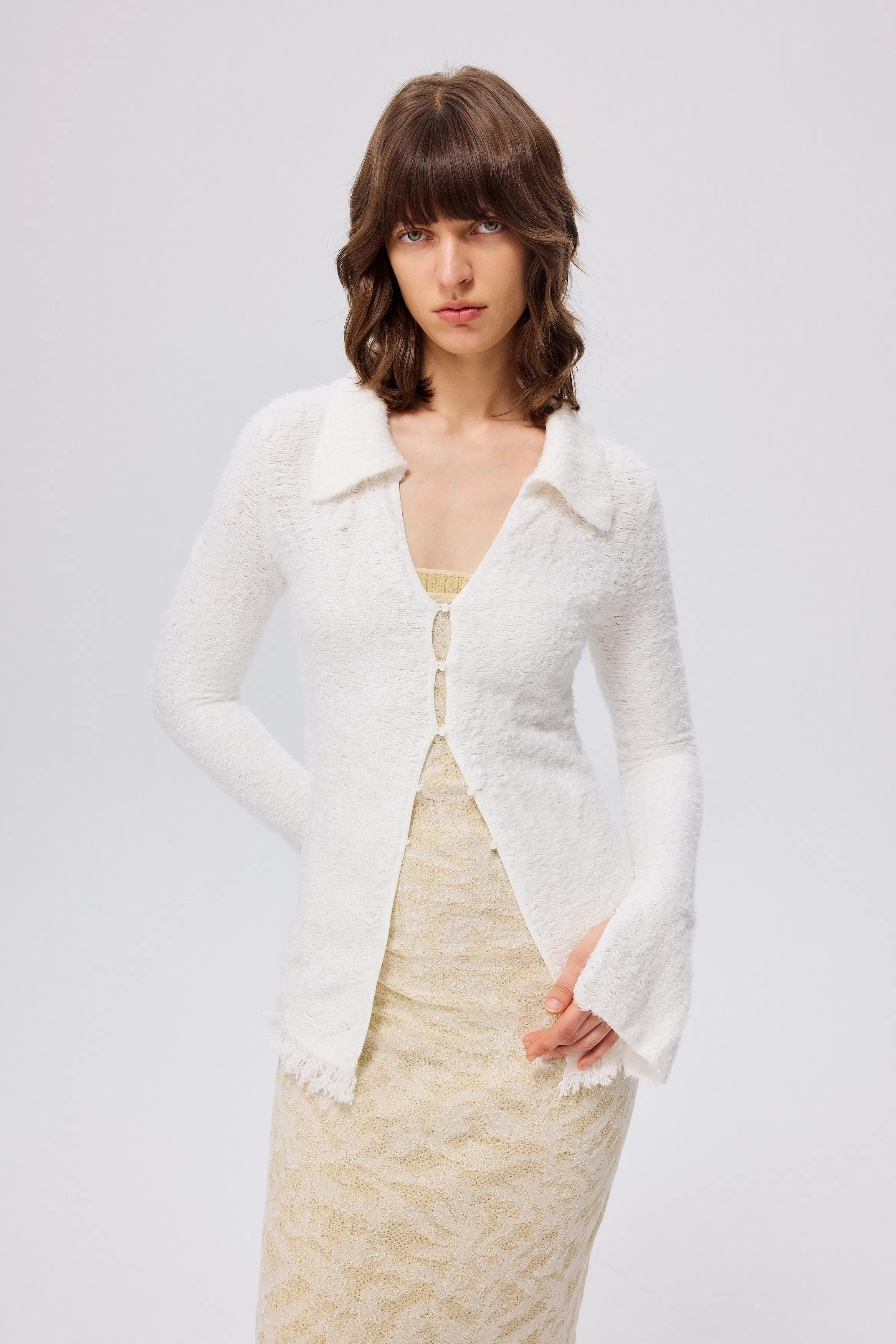 Dahlia Lightweight Cardigan in Viscose Blend Knit | Fabrique