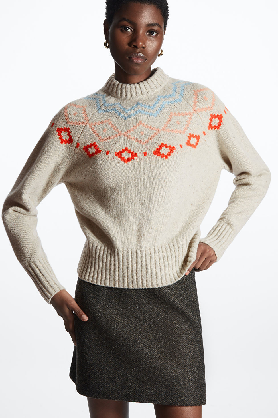 FAIR ISLE MERINO WOOL JUMPER - BEIGE - COS | COS (EU)