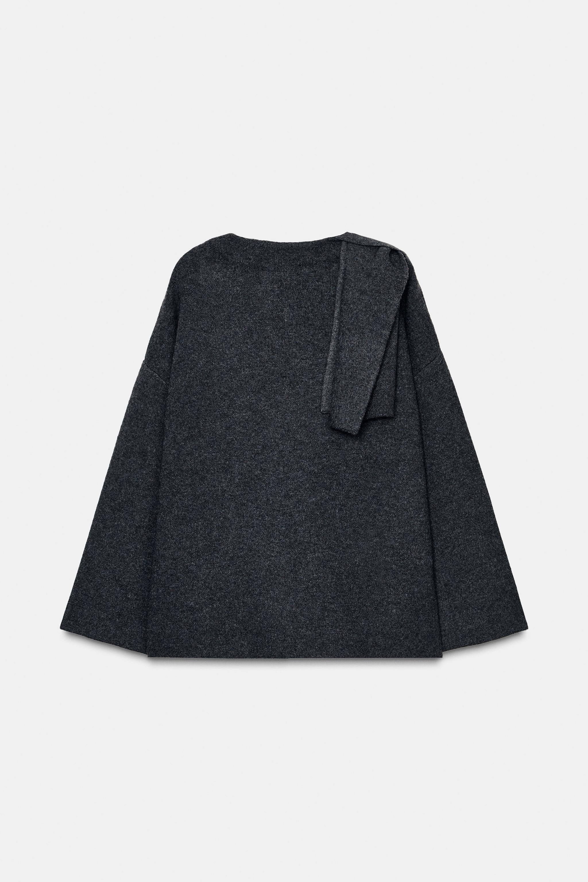KNIT CAPE WITH SCARF DETAIL | Zara UK