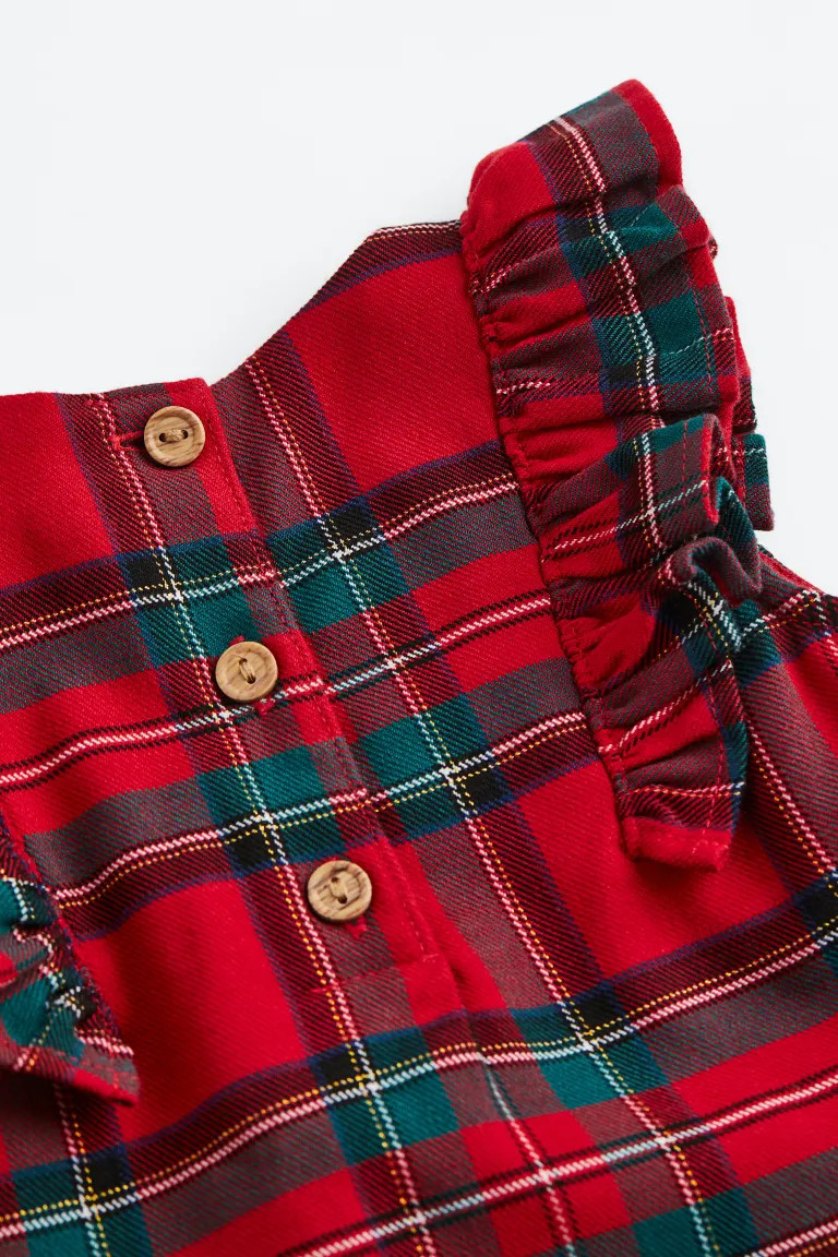 Ruffled Dress - Red/plaid - Kids | H&M US | H&M (US + CA)