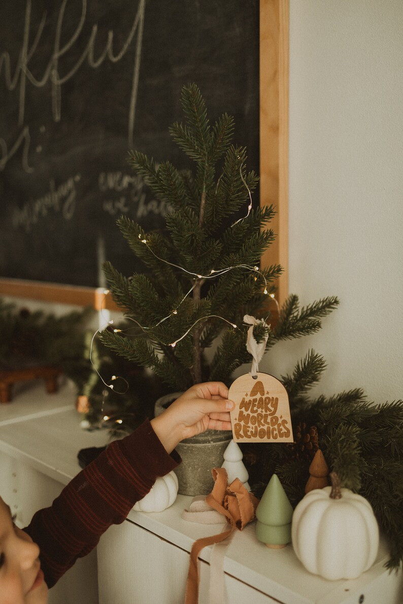 A Weary World Rejoices | Handmade Christmas Ornament | Christian Ornament | Laser Engraved Orname... | Etsy (US)