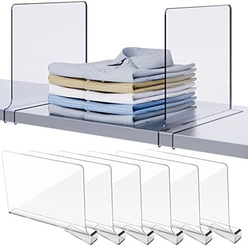 SUMAIDA Acrylic Shelf Dividers for Closets, Clear Shelf Separators for Organization in Bedroom, Kitc | Amazon (US)