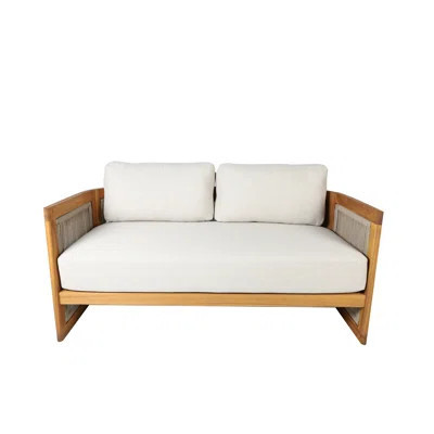 Acacia Wood Outdoor Loveseat With Cushions | Wayfair North America