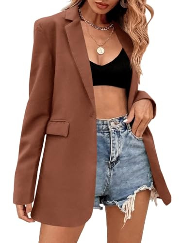 Febriajuce Womens Oversized Blazers Long Sleeve Boyfriend Suits Jackets | Amazon (US)