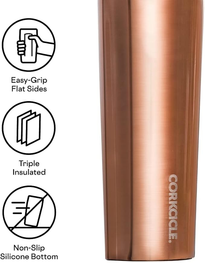 Corkcicle 25 Ounce Triple Insulated Stainless Steel Canteen Metallic Drink Bottle with Screw On C... | Amazon (US)