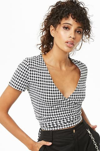 Houndstooth Surplice Top | Forever 21 (US)