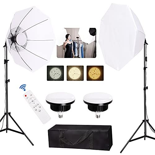 Octagonal Softbox Lighting Kit,360 Degrees Filling Light Photography Lighting Studio Light with 85W  | Amazon (US)