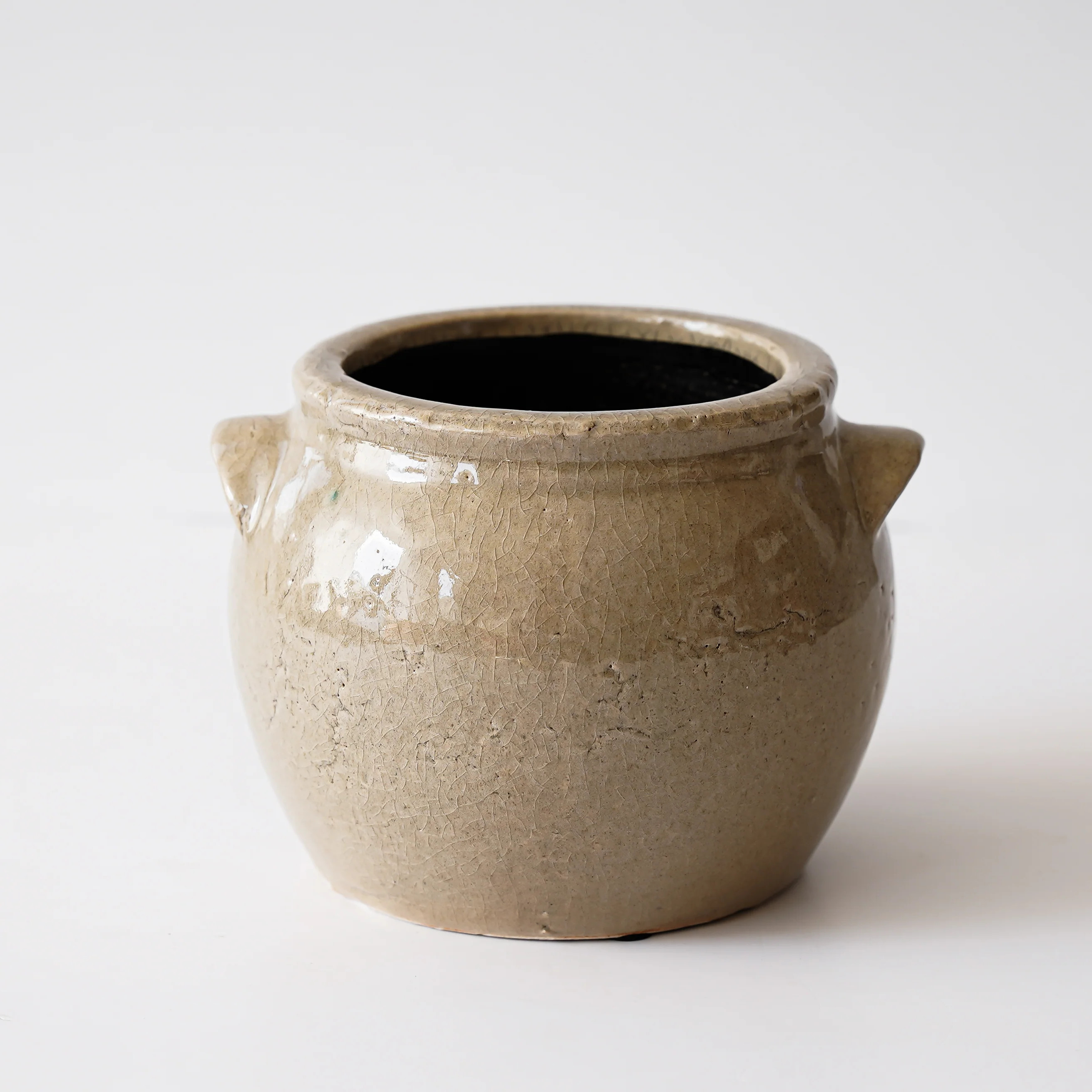 Whisper Ceramic Beige Crock | Small | MJHome