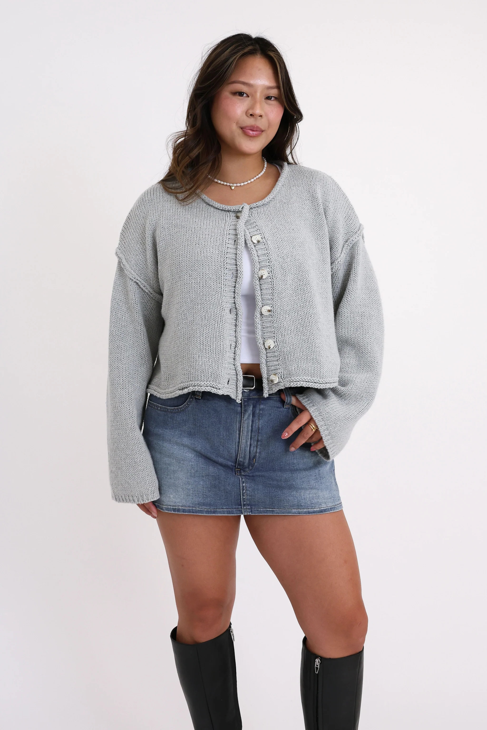 Ginny Cardigan in Grey | Grey Bandit
