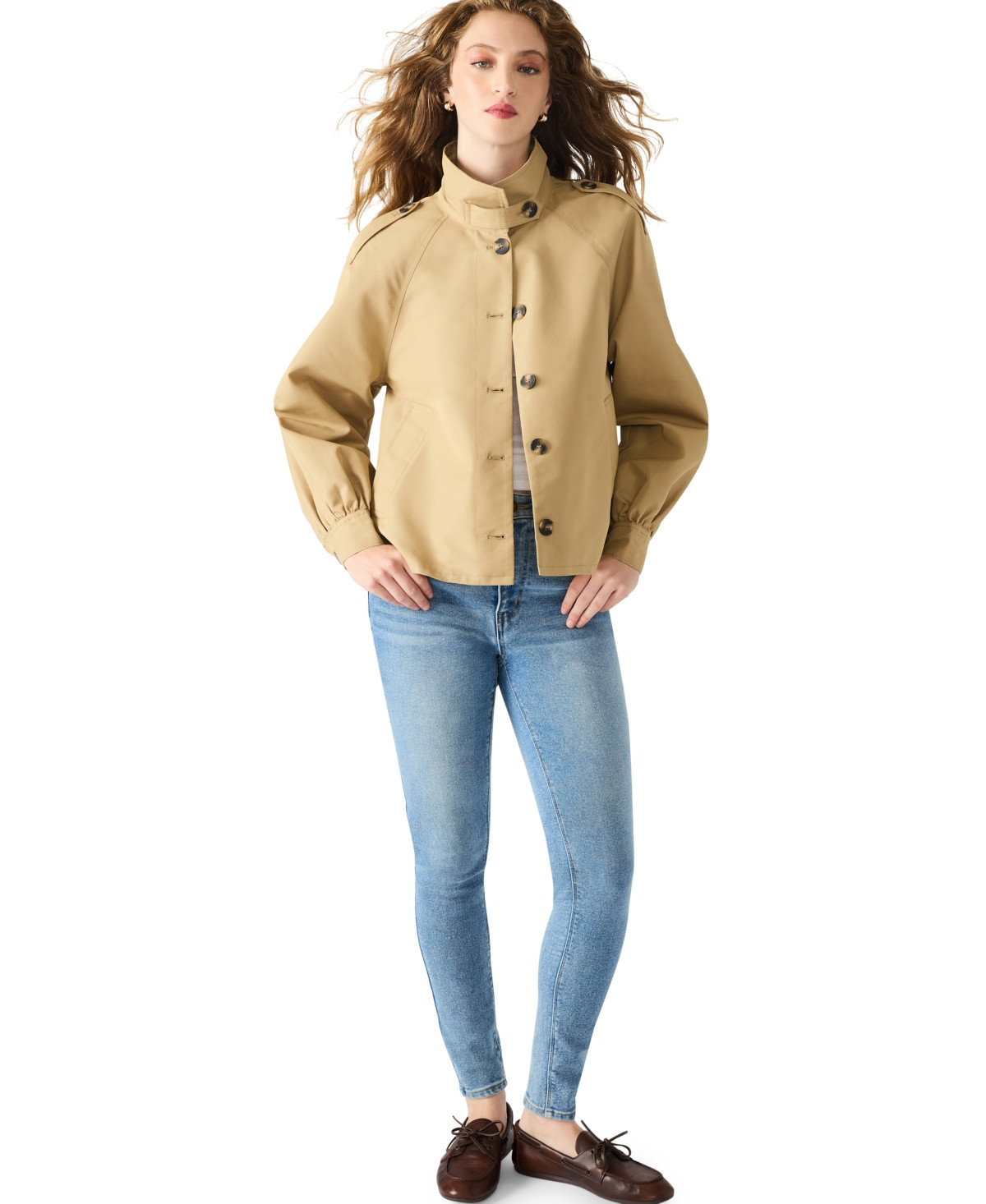 Steve Madden Women's Kaylee Long Sleeve Jacket - Medium Khaki | Macy's