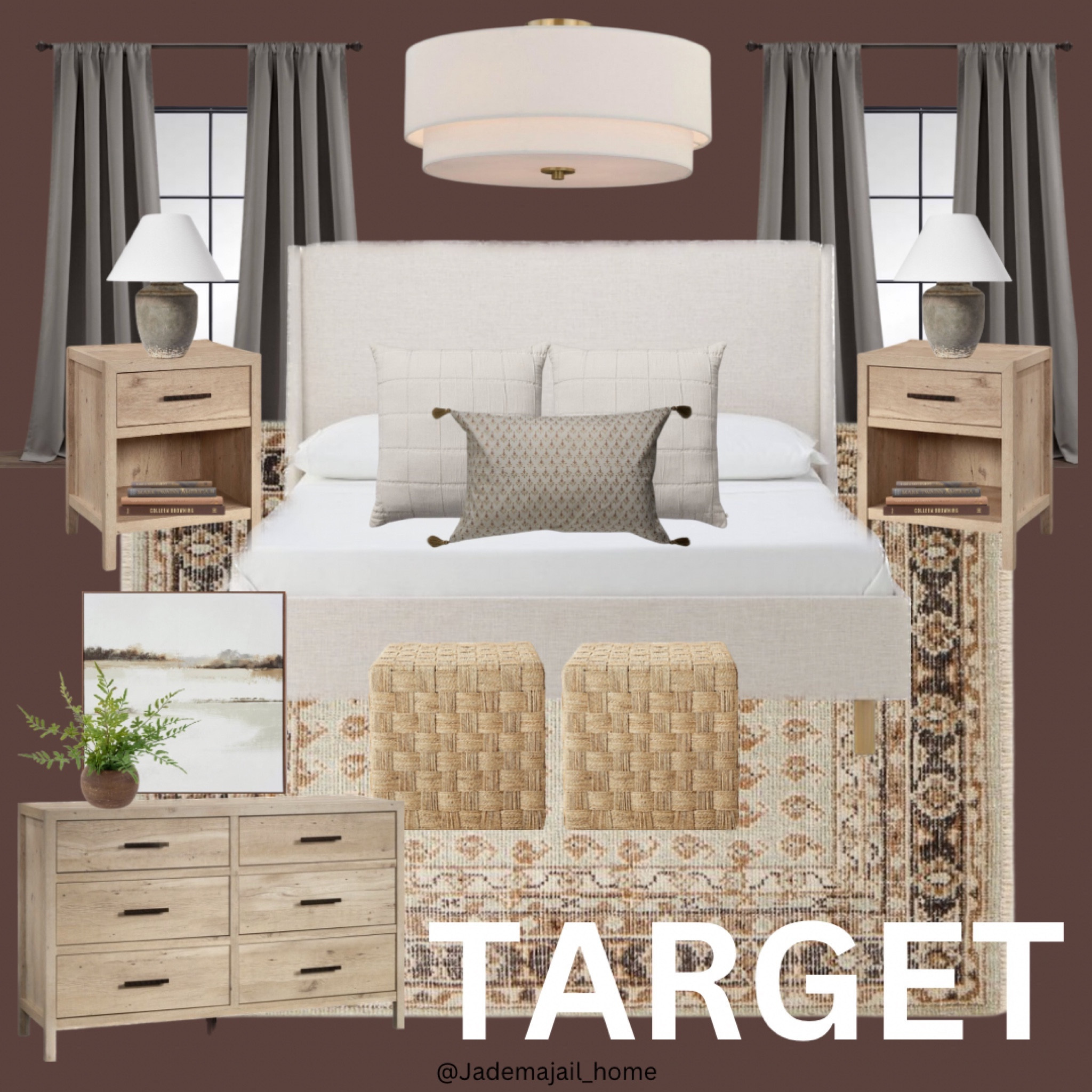 TARGET BEDROOM INSPO 😍

target decor, Target home,
pottery barn, modern home, home decor, moody decor, interior design,
rug, dresser, nightstand,
end table, throw pillows, lamp, curtains, light fixture, wall art, plants,
kingbed, bedframe, flush mount, books, mood board, transitional style

#LTKsalealert #LTKfamily #LTKhome