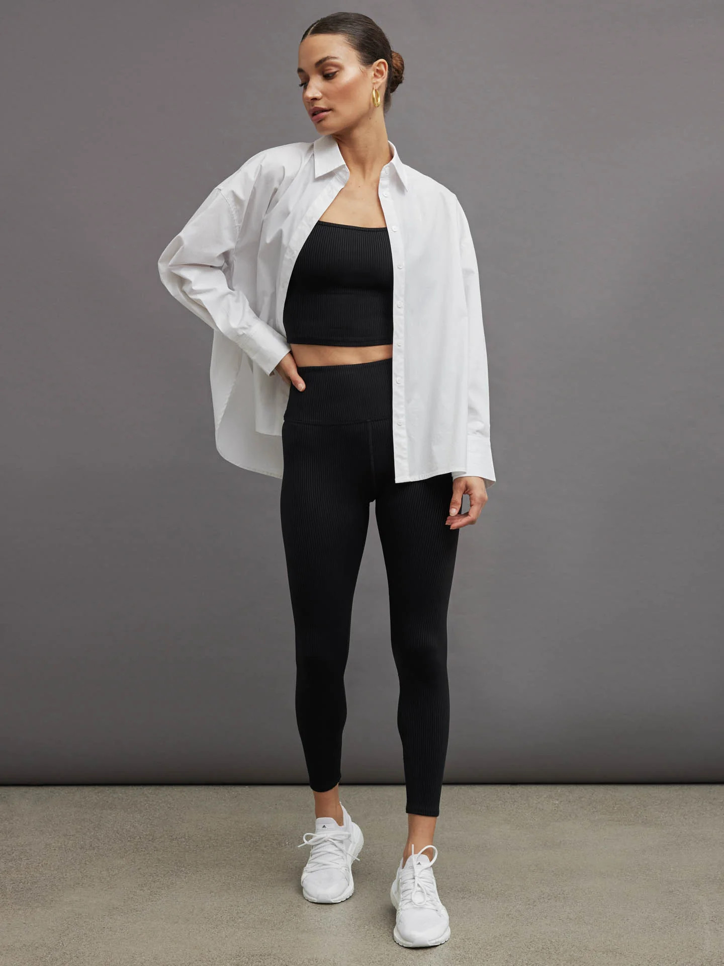 Oversized Button Up Shirt - White | Carbon38