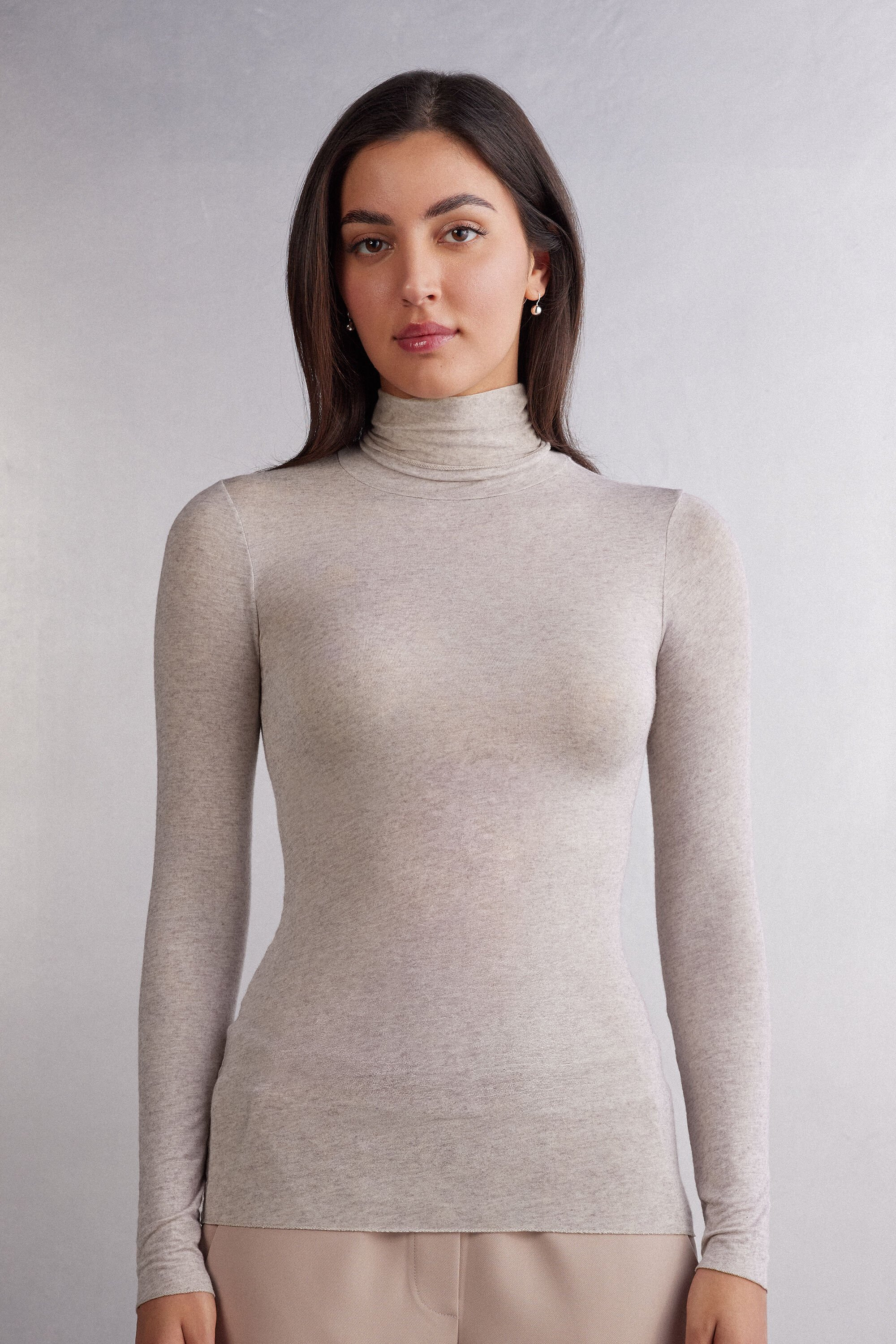 Modal Cashmere Ultralight High-Neck Top - Intimissimi | Intimissimi (US)