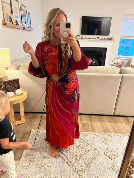 Farm Rio Puff Sleeve printed maxi dress from Anthro! I wasn’t sure about this dress but I’m OBSESSED! 
#midsizeformalfashion #midsizedress

#LTKmidsize #LTKCon #LTKstyletip