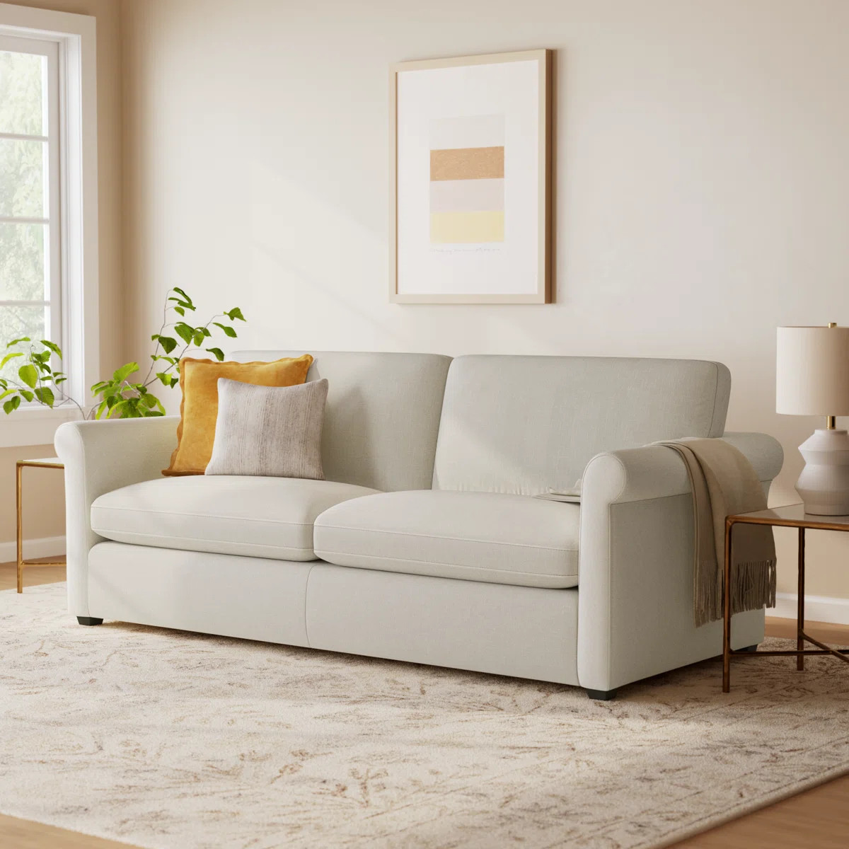 Joelle 90.5" Upholstered Sofa with Rolled Arms | Wayfair North America