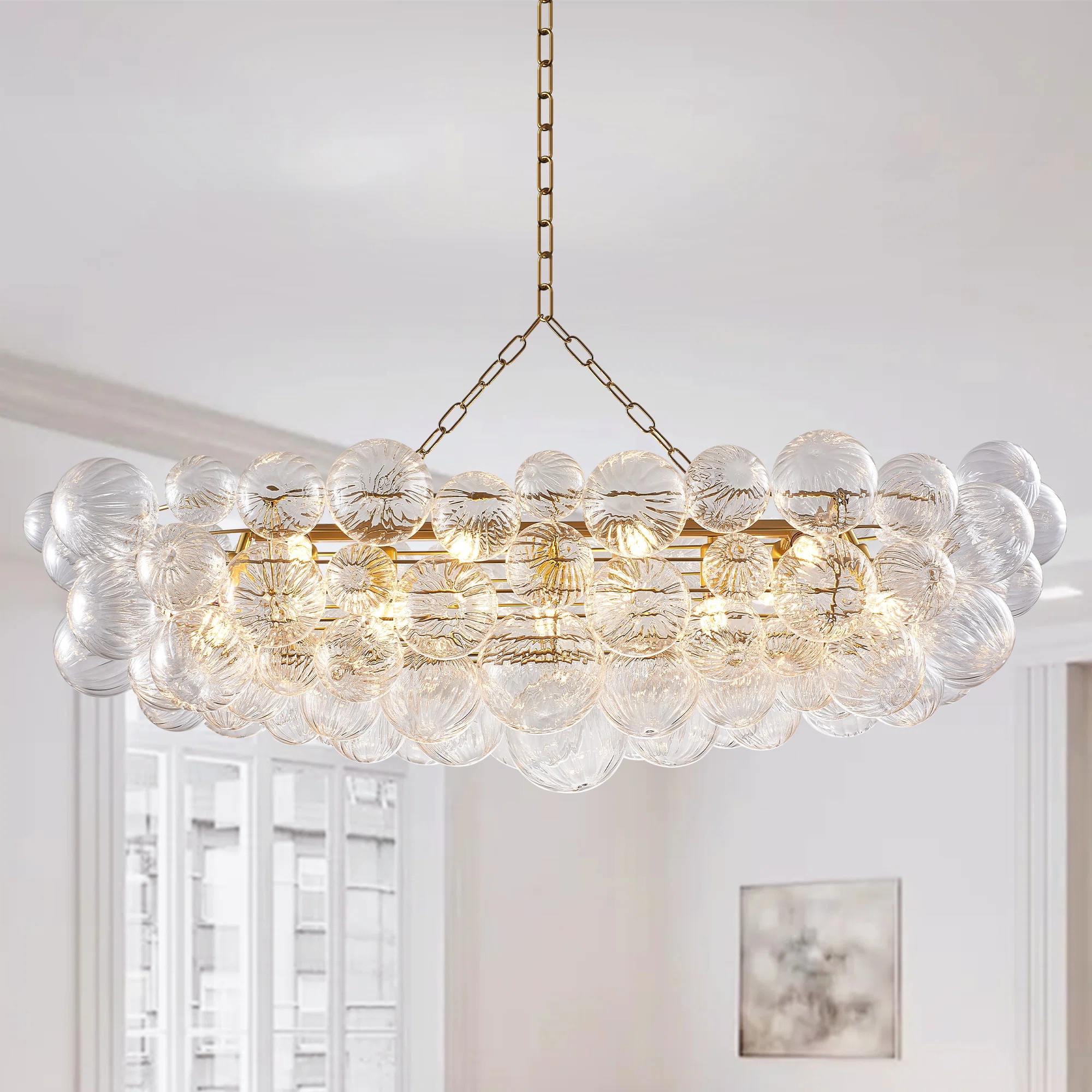 Calilynn Nordic Bubble Ball Swirled Glass Chandelier | Wayfair North America