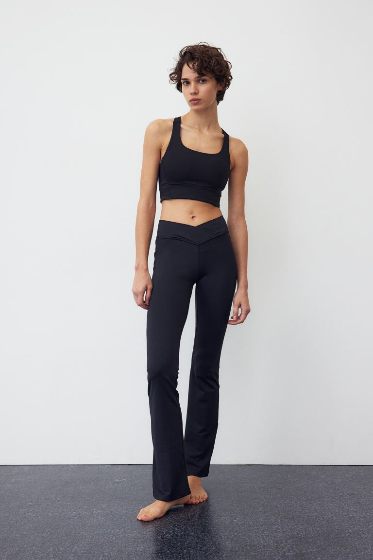 SoftMove™ Flared Sports Leggings - Black - Ladies | H&M US | H&M (US + CA)